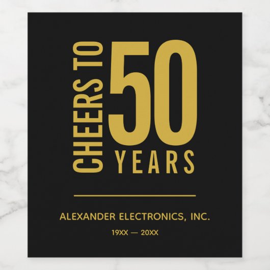 Cheers tot 50 jaar Business Jubileum Wijn Etiket (Enkel label)