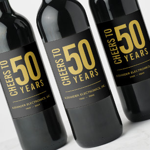 Cheers tot 50 jaar Business Jubileum Wijn Etiket