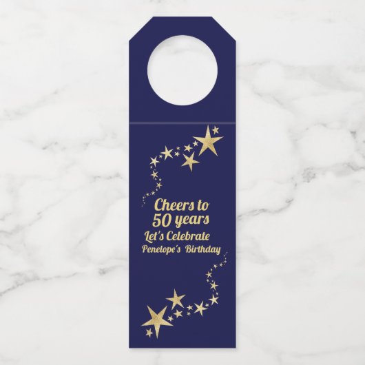 Cheers tot 50 jaar marinemacht en goudsterren flessenhanger (Voorkant)