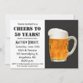 Cheers tot 50 jaar uitnodiging op 50e verjaardag (Voorkant)