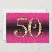 Cheers tot 50 jaar Verrassingsdag, Diep Roze Kaart (Achterkant)