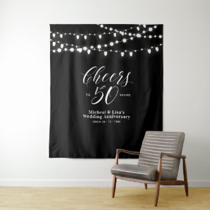 Cheers tot 50 jaar zwart en wit 50e Jubileum Wandkleed