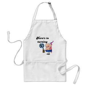 Cheers tot 60 Birthday Tshirts en Gifts Standaard Schort
