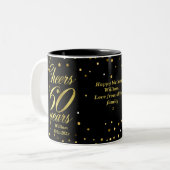 Cheers tot 60 jaar 60e verjaardag tweekleurige koffiemok (Voorkant links)