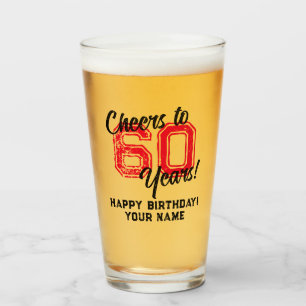 Cheers tot 60 jaar 60th Birthday bierglass gift Glas