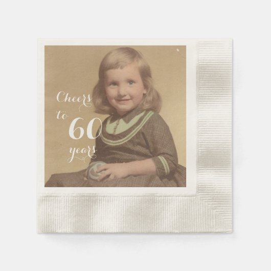 Cheers tot 60 jaar! Foto van Birthday Servet (Voorkant)