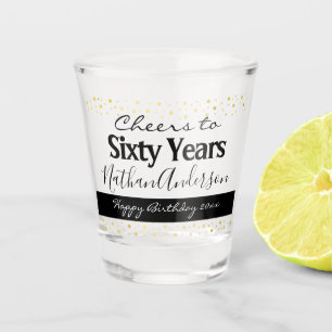 Cheers tot 60 jaar gepersonaliseerd Birthday Shot Glas