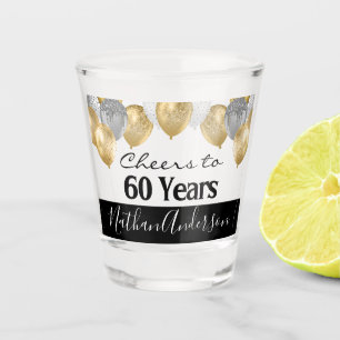 Cheers tot 60 jaar Gepersonaliseerde verjaardag Shot Glas