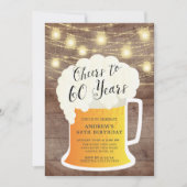 Cheers tot 60 jaar uitnodiging op verjaardag (Voorkant)