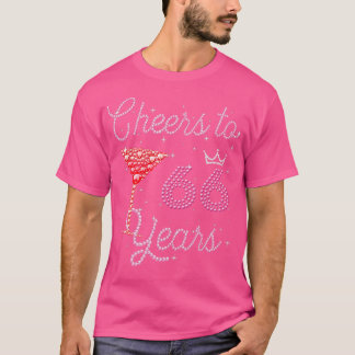Cheers tot 66 jaar 66e verjaardag 66 jaar oud dag t-shirt