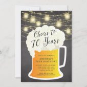 Cheers tot 70 jaar 70th Birthday Uitnodiging (Voorkant)