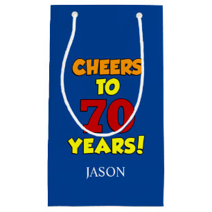 Cheers tot 70 jaar persoonlijke 70e verjaardag klein cadeauzakje
