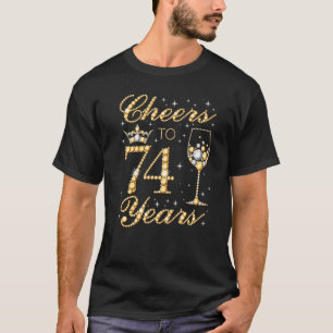 Cheers tot 74 jaar 74e verjaardag van de koningin t-shirt