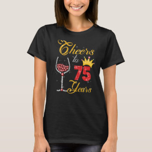 Cheers tot 75 jaar 1948 75th Birthday Wine Diamond T-shirt