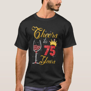 Cheers tot 75 jaar 1948 75th Birthday Wine Diamond T-shirt