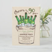 Cheers tot 90 jaar uitnodiging (Staand voorkant)