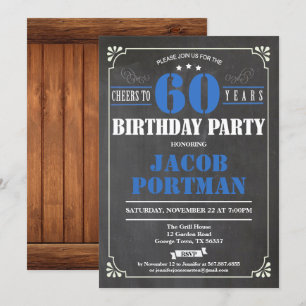 Cheers tot een uitnodiging voor 60 jaar. Retro