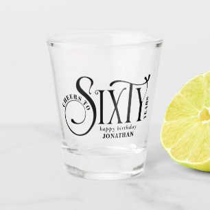 Cheers tot zestig jaar verjaardag shot glas