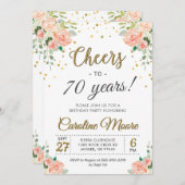 Cheers tot zeventig jaar Dames op de 70ste verjaar Kaart (Voorkant / Achterkant)