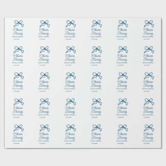 Cheers twenty blue birthday bow name date boho ret cadeaupapier