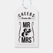 Cheers van Mr & Mrs Wedding Wine Liquor Favor Cadeaulabel (Voorkant)
