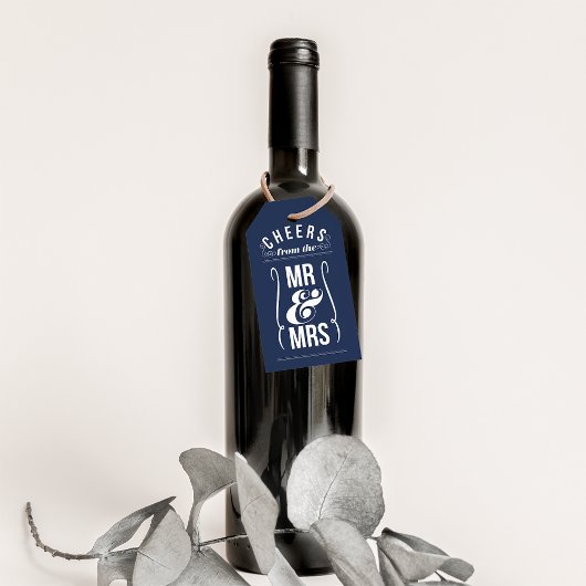 Cheers van Mr & Mrs Wedding Wine Liquor Favor Cadeaulabel