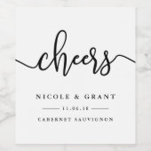 Cheers | Weddenschappen voor wijn Wijn Etiket (Enkel label)