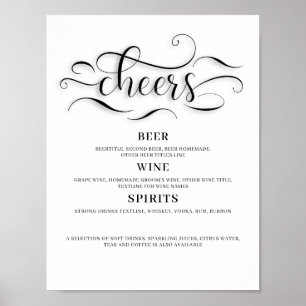 Cheers Wedding Bar-teken Poster