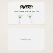 Cheers Wedding Drink op ons Voucher Ticket Visitekaartje (Voorkant /achterkant)