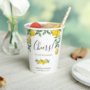 Cheers Wedding Lemons Tableware decor Papieren Bekers