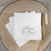 Cheers Wedding Napkins Elegant Black and White Servet