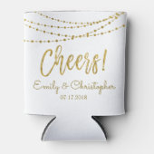 Cheers White en Gold Foil String Lights Blikjeskoeler (Voorkant)