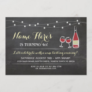 Cheers White Wine Birthday Drink Tasting Invite Kaart