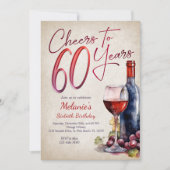 Cheers Wine 60e Anniversaire Invitation (Devant)