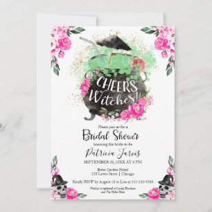 Cheers Witches Halloween Bridal Shower Kaart