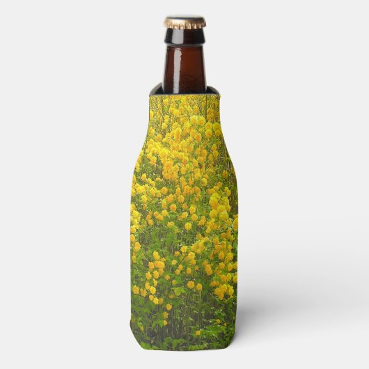 CHEERT EN BRIGHT YELLOW FLORAL DESIGN FLESJESKOELER (Fles Voorkant)