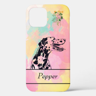Cheery Abstract Inked Dalmatian Dog iPhone 12 Hoes
