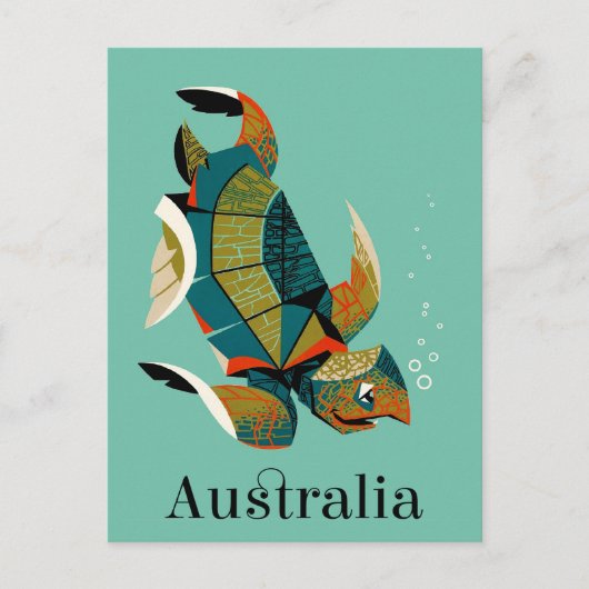 Cheery Australian Zee Turtle Briefkaart (Voorkant)