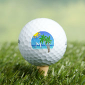Cheery Beach Scene MONOGRAM Golf Balls voor vrouwe Golfballen (Insitu Shirt)