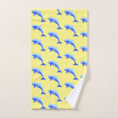 Cheery Blue Jumping Dolfijn Ocean Cartoon Bad Handdoek (Handdoek)