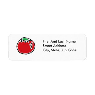 Cheery Cherry Tomato Cartoon Etiket