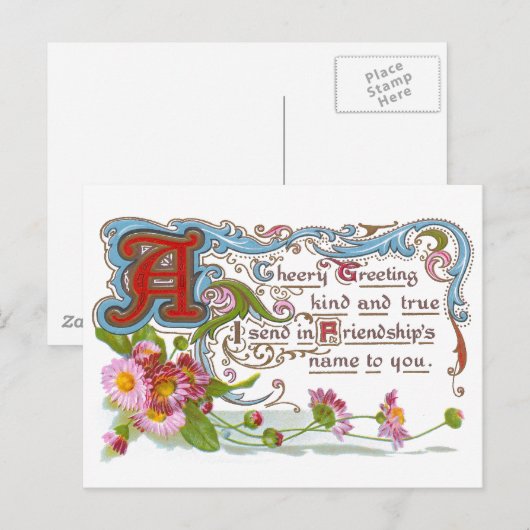 Cheery Friendship Briefkaart (Voorkant / Achterkant)