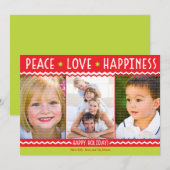 Cheery Holiday Chevron Stripes 3 Carte photo (Devant / Derrière)