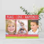 Cheery Holiday Chevron Stripes 3 Carte photo (Debout devant)