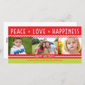 Cheery Holiday Chevron Stripes 3 Carte photo (Devant / Derrière)