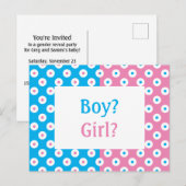 Cheery Polka-Dotted Gender onthullen Nodig Briefka Briefkaart (Voorkant / Achterkant)