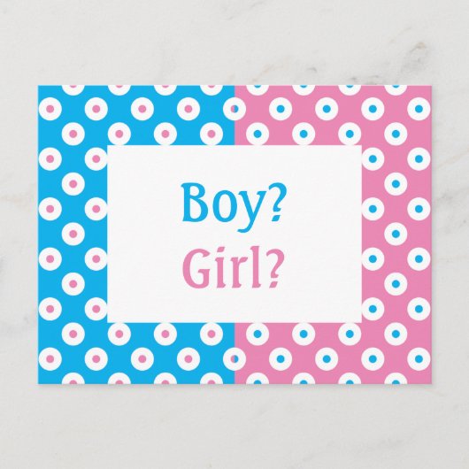 Cheery Polka-Dotted Gender onthullen Nodig Briefka Briefkaart (Voorkant)
