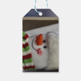 Cheery snewman-tas cadeaulabel