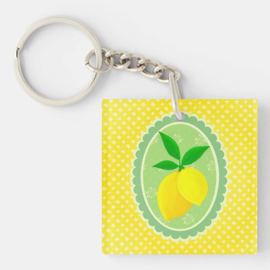Cheery Sunny Yellow Lemon Sleutelhanger (voorkant)