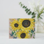 Cheery Zonnebloem Briefkaart (Staand voorkant)